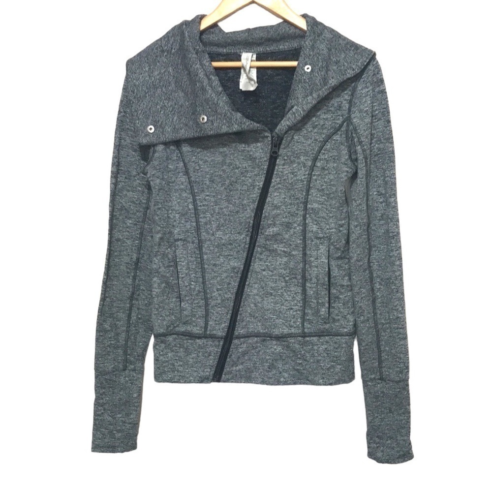 UNIQUELY Lorna Jane asymmetrical zipper funnel neck athletic jacket size Small